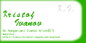 kristof ivanov business card